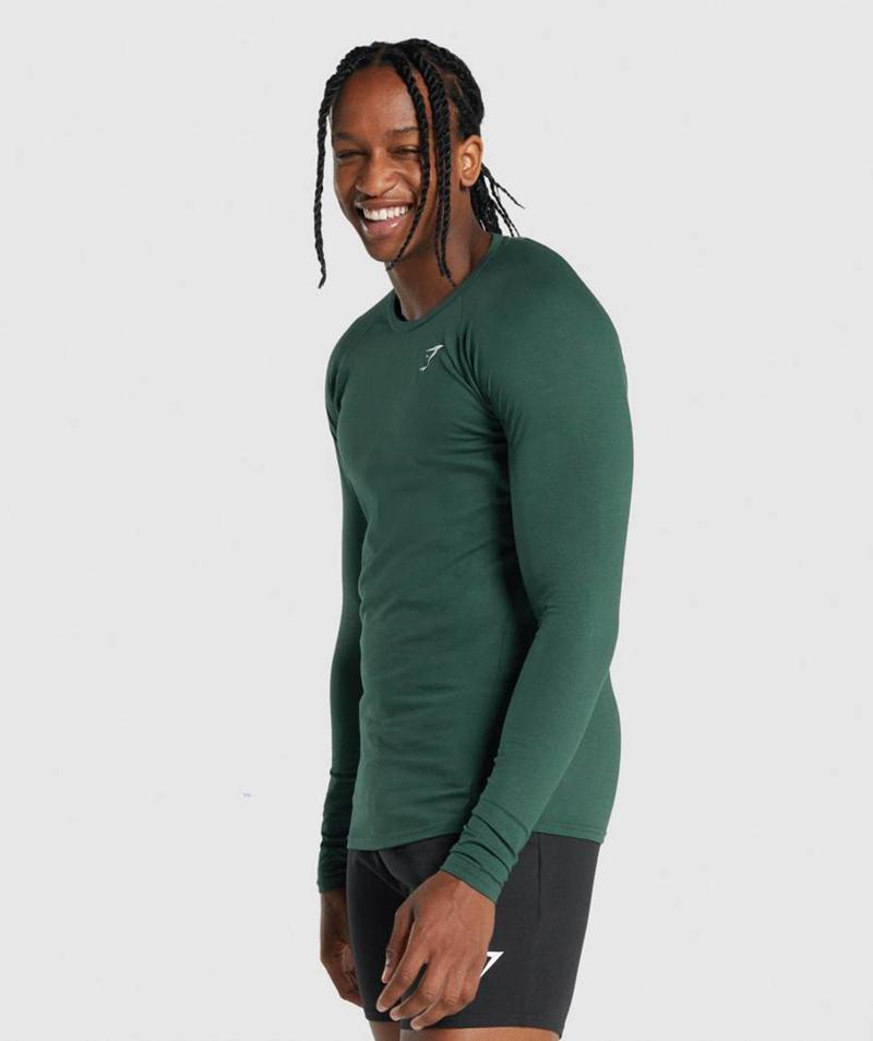 Gymshark Critical 2.0 Long Sleeve Pulóverek Férfi Zöld  Hungary |  ZDVKW-3950