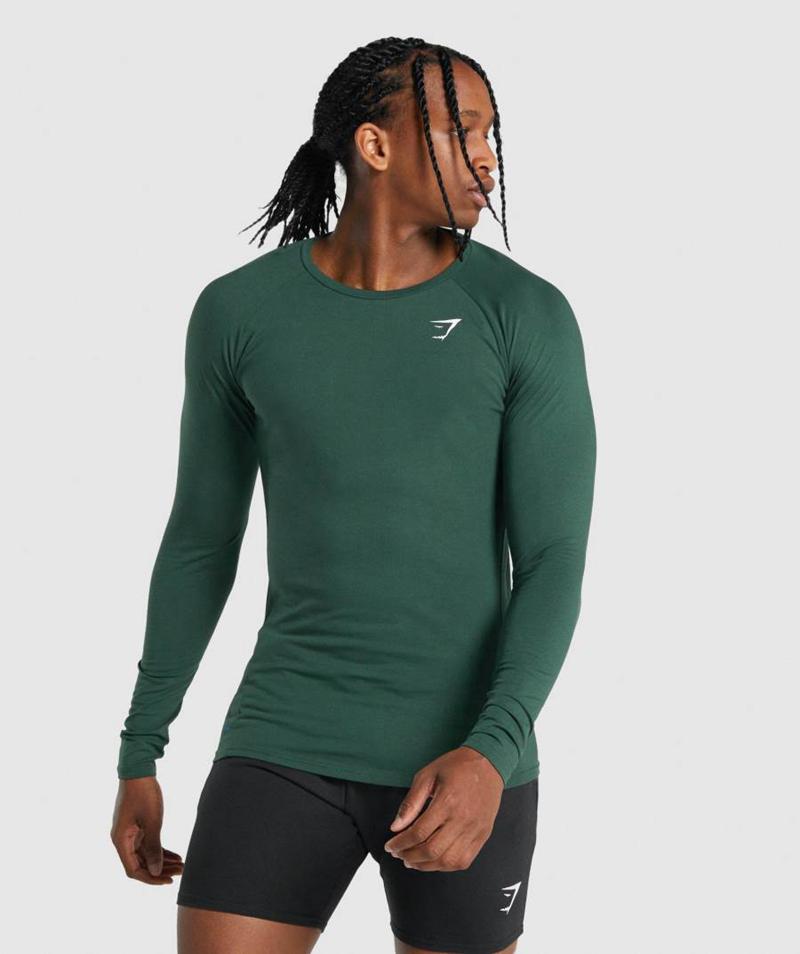 Gymshark Critical 2.0 Long Sleeve Pulóverek Férfi Zöld  Hungary |  ZDVKW-3950