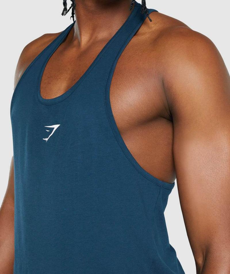 Gymshark Critical 2.0 Stringer Ujjatlan Póló Férfi Sötétkék  Hungary |  UPTOV-5098