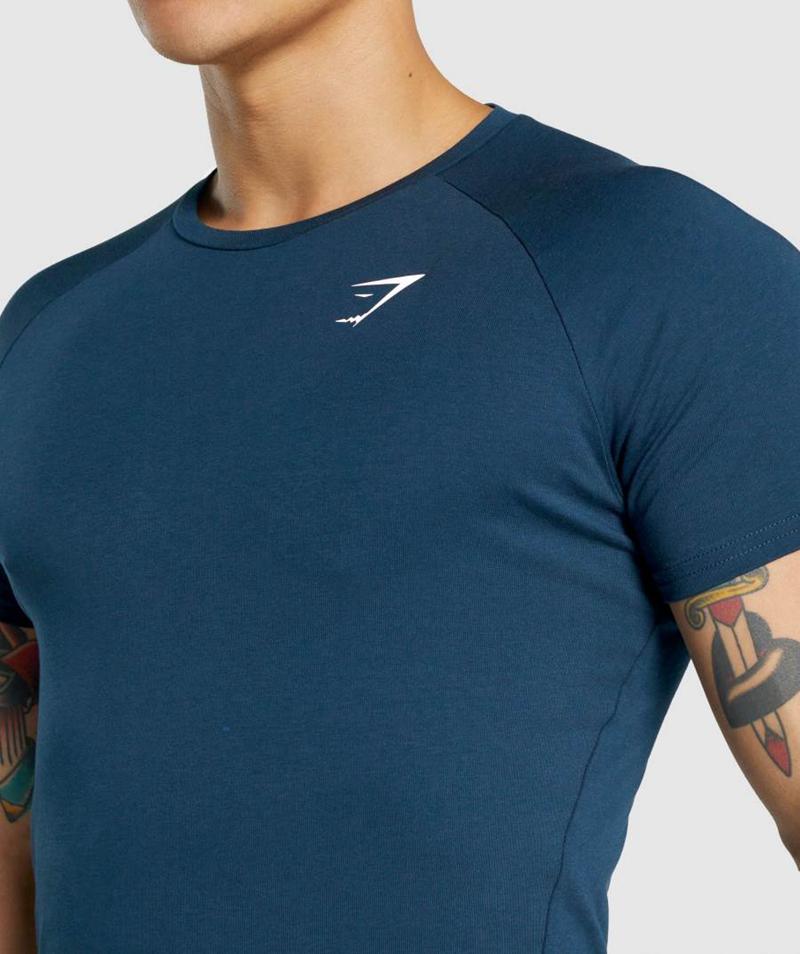 Gymshark Critical 2.0 T-Shirts Férfi Sötétkék  Hungary |  UKQPH-3014