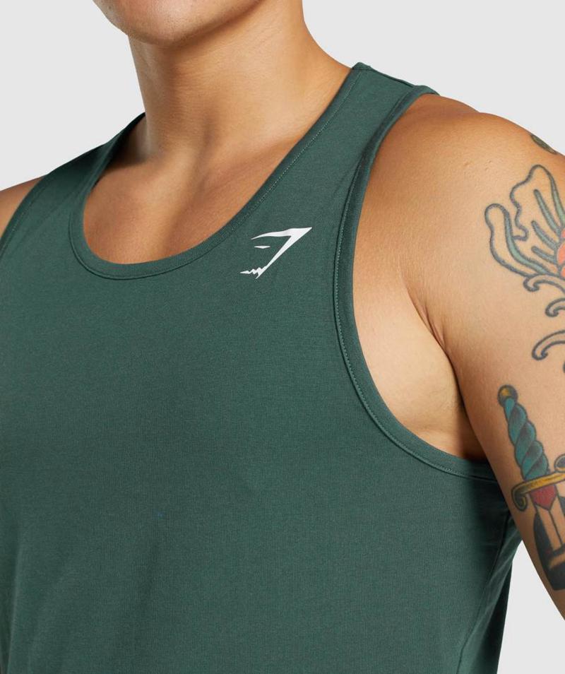 Gymshark Critical 2.0 Ujjatlan Póló Férfi Sötétzöld  Hungary |  SZFNB-6918