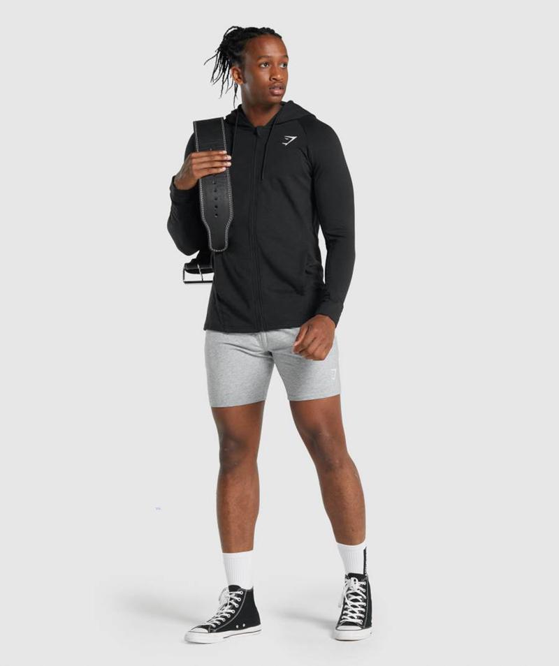 Gymshark Critical 2.0 Zip Up Kapucnis Pulóver Férfi Fekete  Hungary |  PXOJM-9034