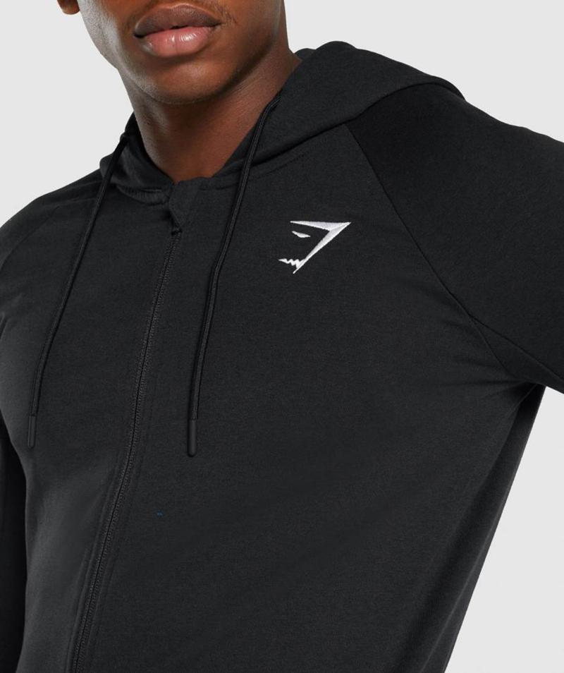 Gymshark Critical 2.0 Zip Up Kapucnis Pulóver Férfi Fekete  Hungary |  PXOJM-9034