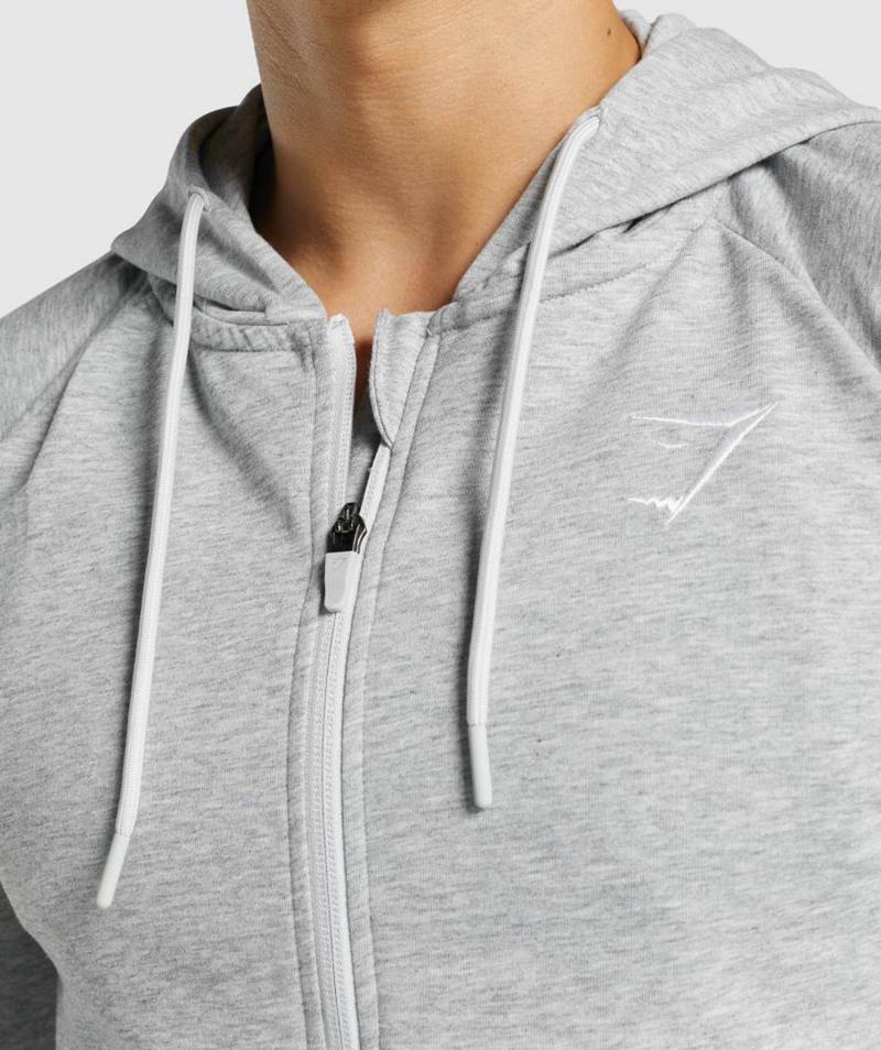 Gymshark Critical 2.0 Zip Up Kapucnis Pulóver Férfi Világos Szürke  Hungary |  XRDNT-0184