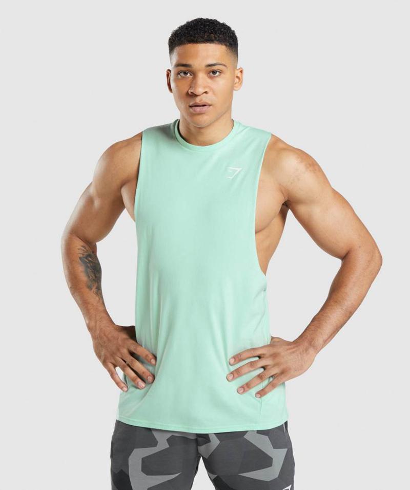 Gymshark Critical Drop Arm Ujjatlan Póló Férfi Kék  Hungary |  EWZAD-1467