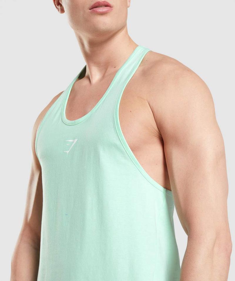 Gymshark Critical Stringer Ujjatlan Póló Férfi Kék  Hungary |  HTWYG-9835