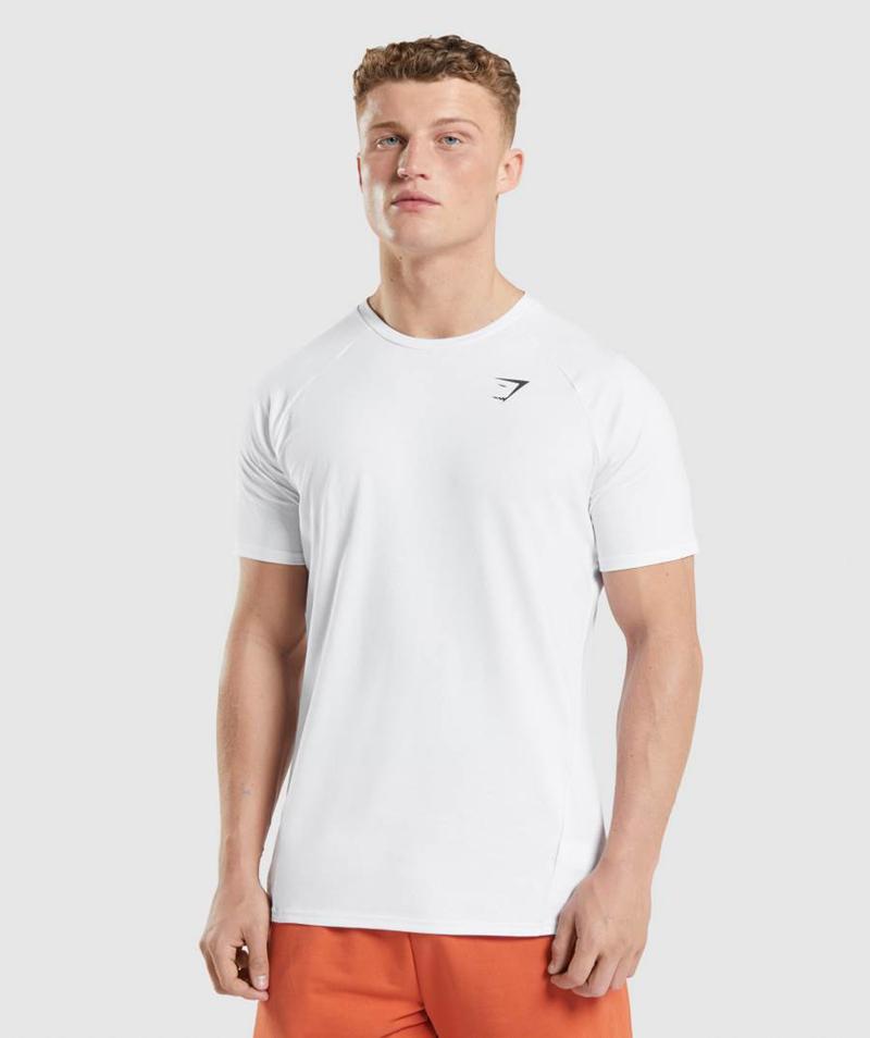 Gymshark Critical T-Shirts Férfi Fehér  Hungary |  RHFOE-2974