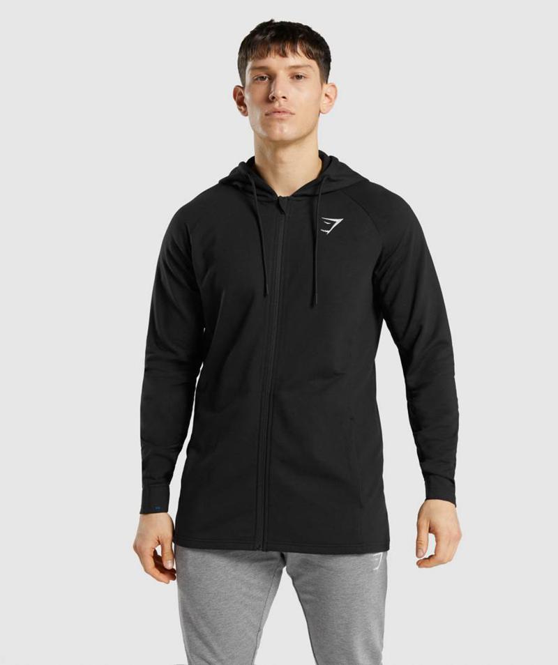 Gymshark Critical Zip Kapucnis Pulóver Férfi Fekete  Hungary |  DPSRU-1780