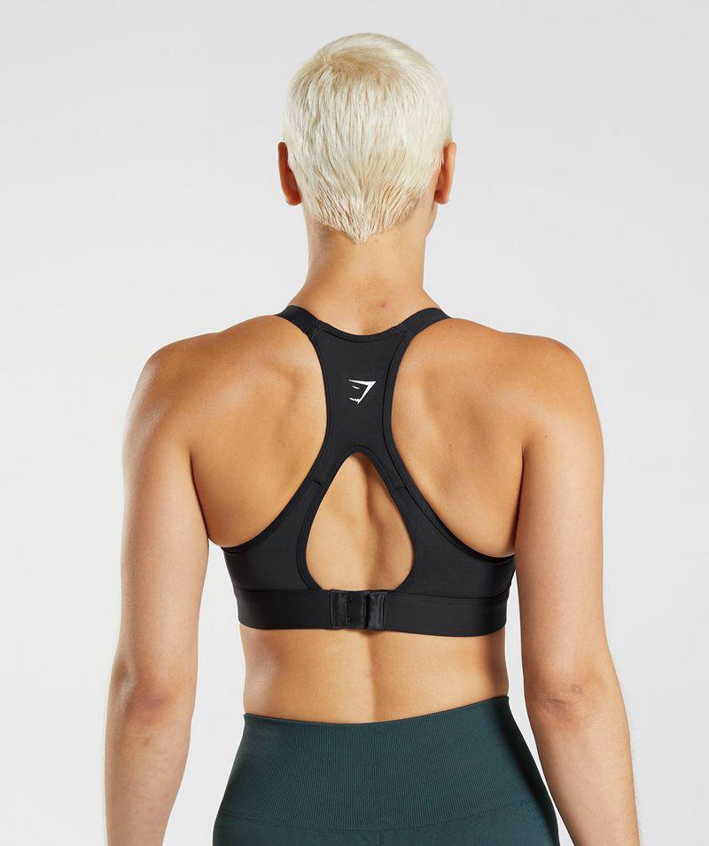 Gymshark Cut Out Back High Support Sportmelltartó Női Fekete  Hungary |  RCDIM-2687