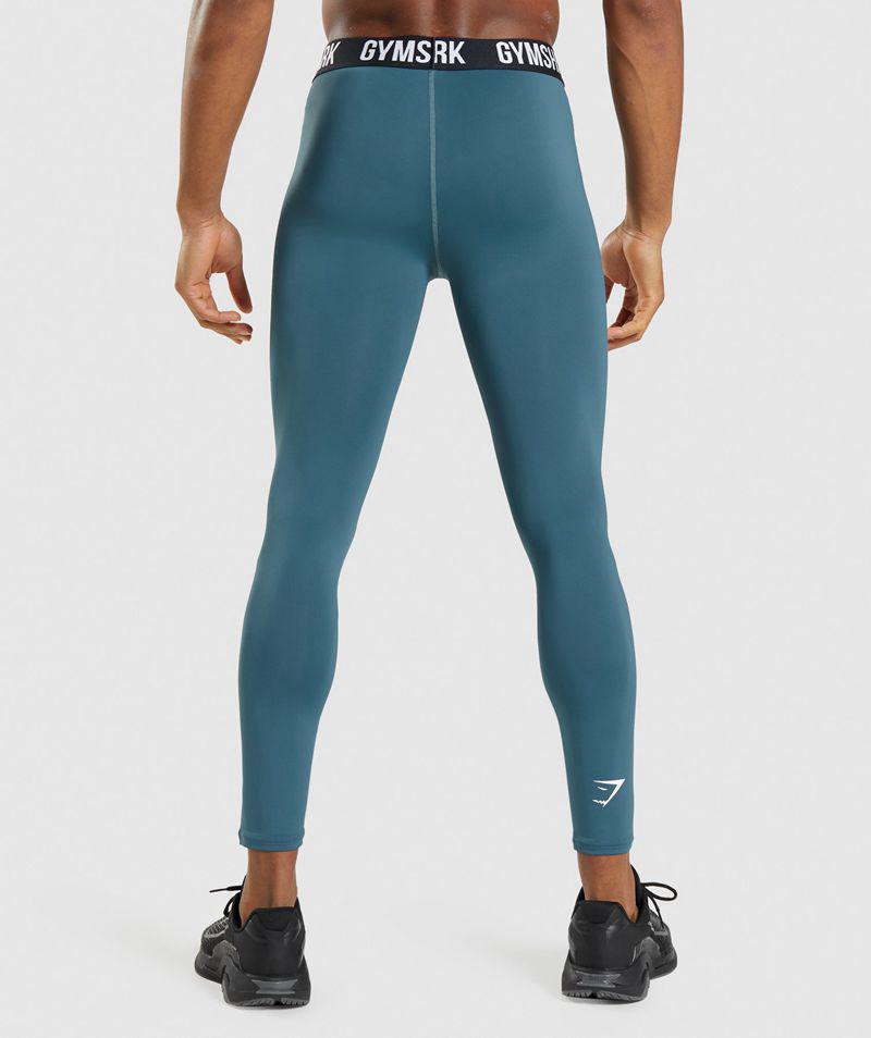 Gymshark Element Baselayer Leggings Férfi Türkiz  Hungary |  HAOBD-2785