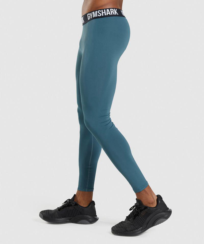 Gymshark Element Baselayer Leggings Férfi Türkiz  Hungary |  HAOBD-2785