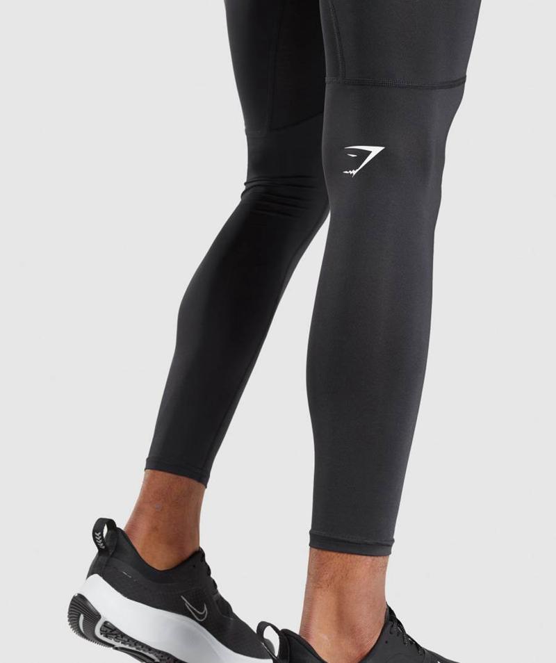 Gymshark Element Baselayer Leggings Férfi Fekete  Hungary |  KXZDT-5180