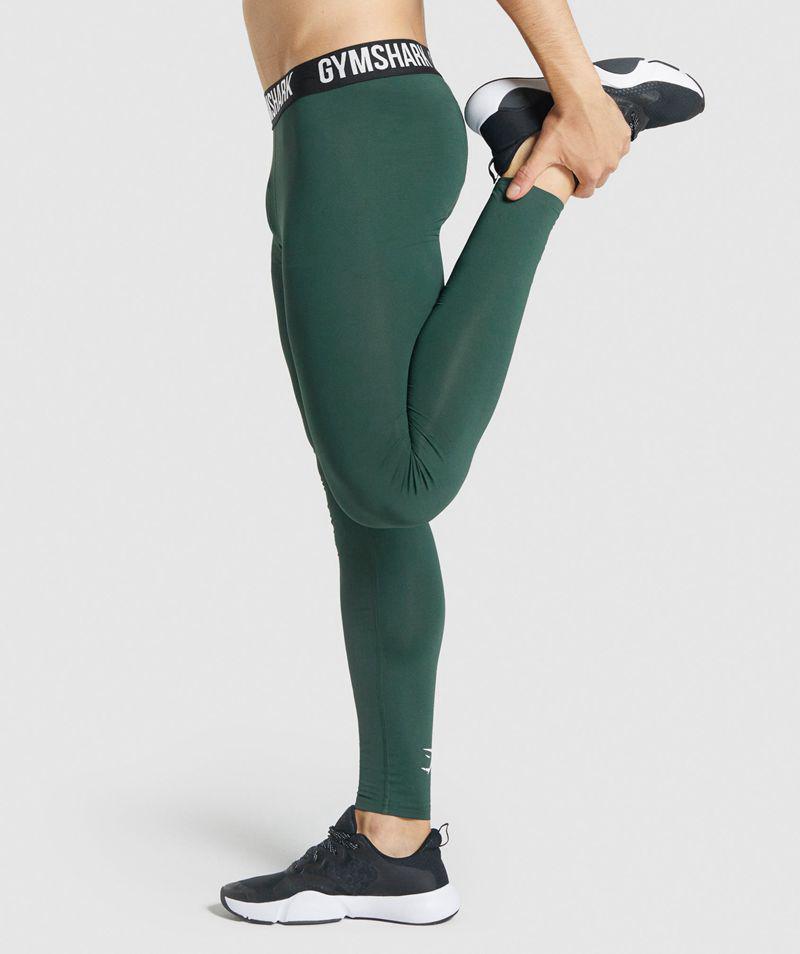 Gymshark Element Baselayer Leggings Férfi Sötétzöld  Hungary |  MEJKN-7204