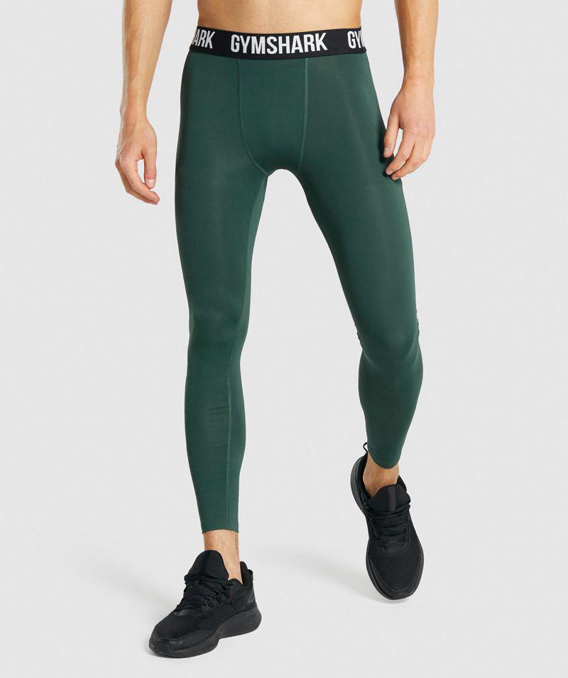 Gymshark Element Baselayer Leggings Férfi Sötétzöld  Hungary |  MEJKN-7204