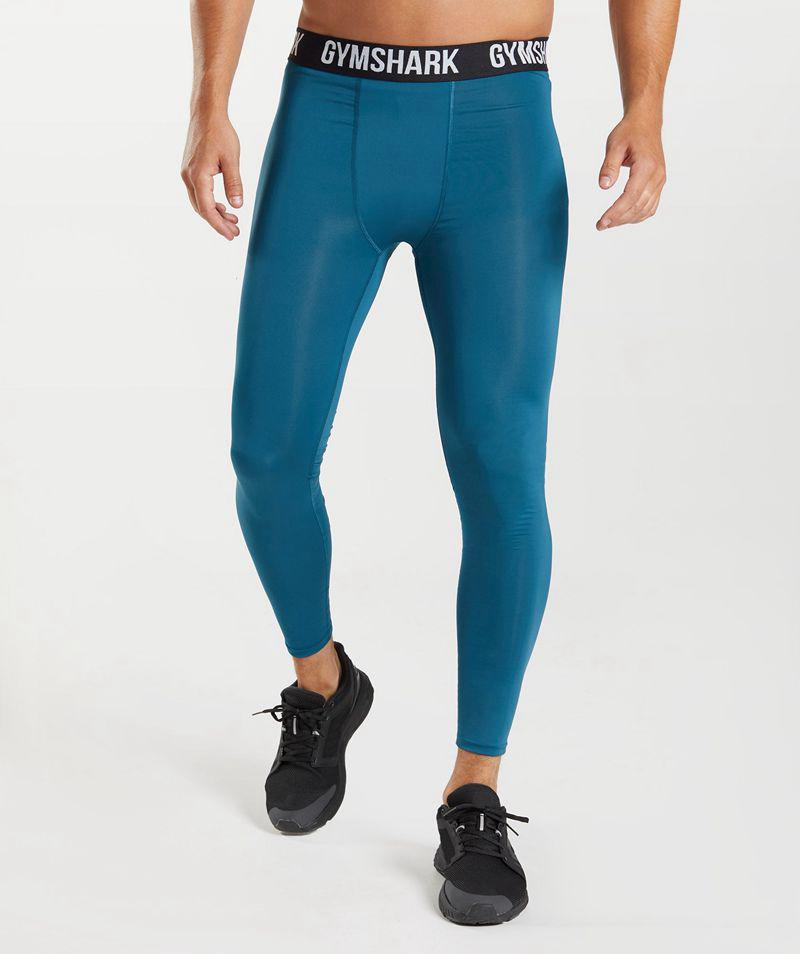 Gymshark Element Baselayer Leggings Férfi Kék  Hungary |  WNYID-9485