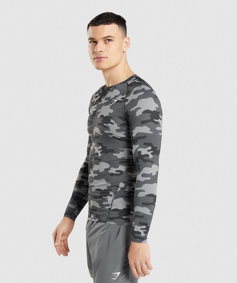 Gymshark Element Baselayer Long Sleeve Felsők Férfi Szürke  Hungary |  FZEDN-2340