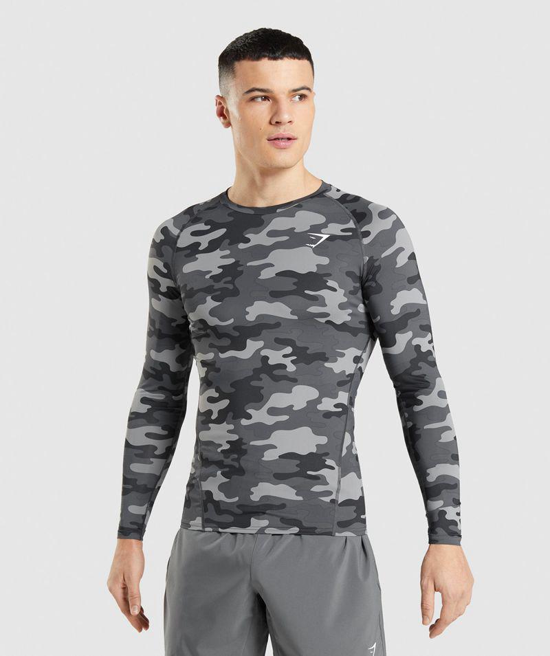 Gymshark Element Baselayer Long Sleeve Felsők Férfi Szürke  Hungary |  FZEDN-2340