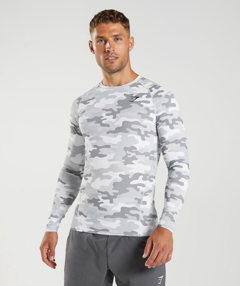 Gymshark Element Baselayer Long Sleeve Felsők Férfi Világos Szürke  Hungary |  UQETI-1752