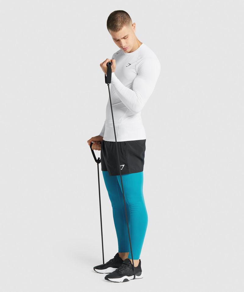 Gymshark Element Baselayer Long Sleeve T-Shirts Férfi Fehér  Hungary |  JISLB-2674