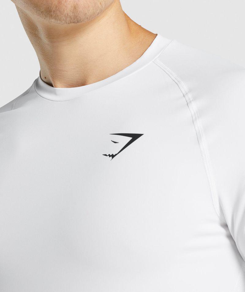 Gymshark Element Baselayer Long Sleeve T-Shirts Férfi Fehér  Hungary |  JISLB-2674