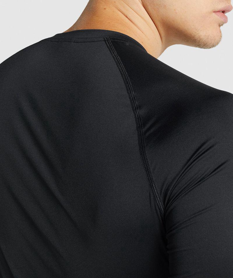 Gymshark Element Baselayer Long Sleeve T-Shirts Férfi Fekete  Hungary |  WPMZY-4069