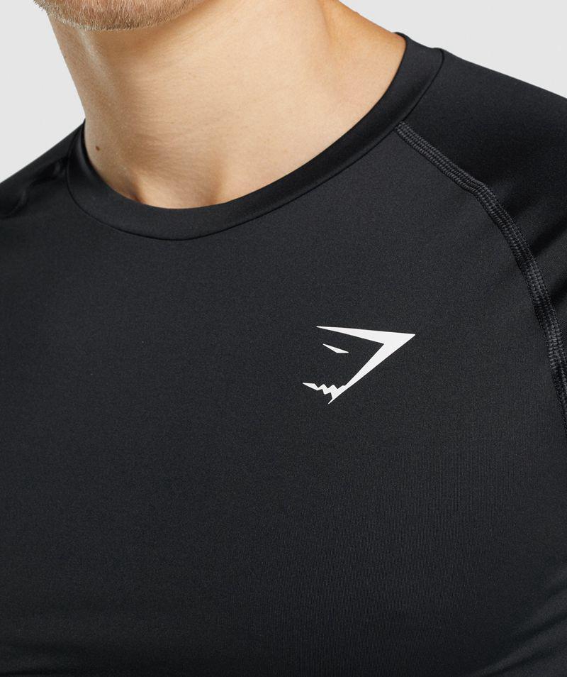 Gymshark Element Baselayer Long Sleeve T-Shirts Férfi Fekete  Hungary |  WPMZY-4069