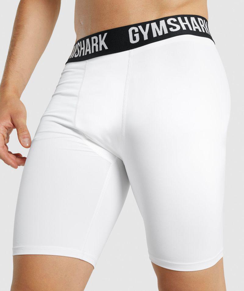 Gymshark Element Baselayer Rövidnadrág Férfi Fehér  Hungary |  EMXTH-2360