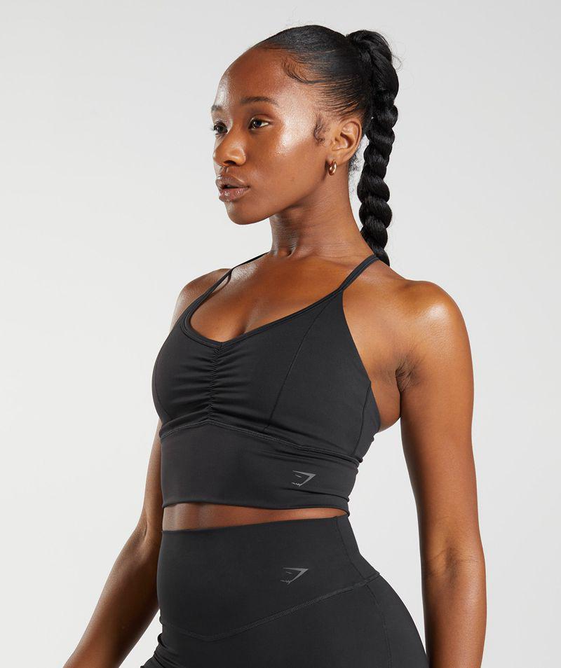 Gymshark Elevate Longline Sportmelltartó Női Fekete  Hungary |  SOKWP-3180