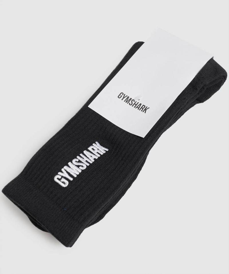 Gymshark Embroidered Logo Zokni Accessories Fekete  Hungary |  PJMFK-6340