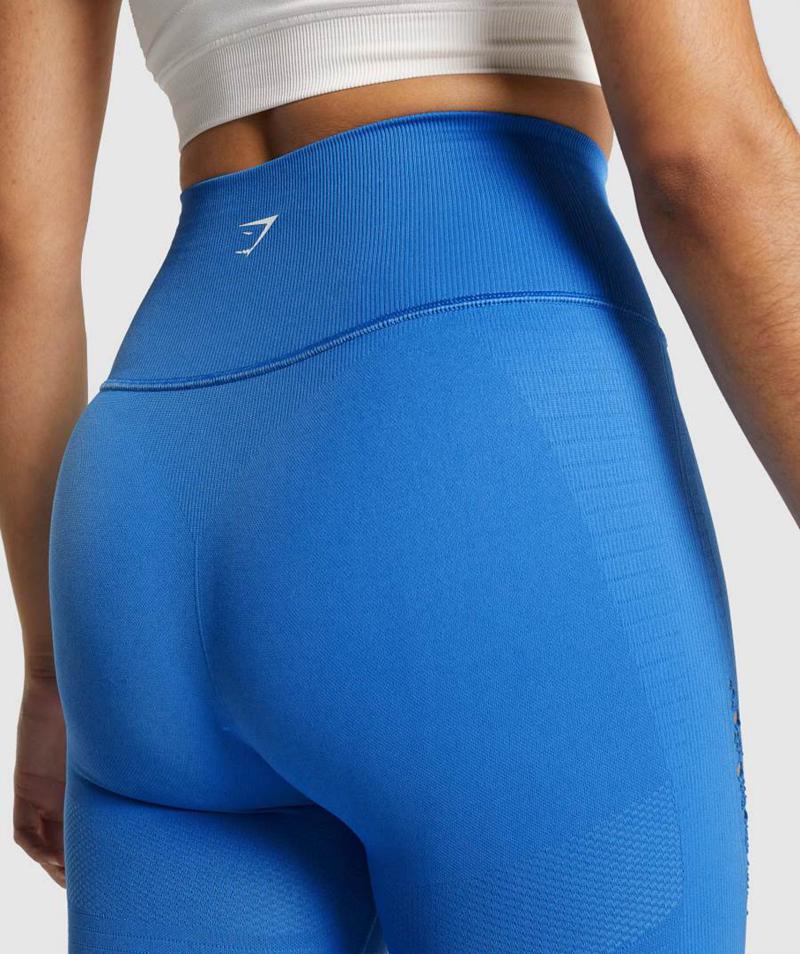 Gymshark Energy Seamless Cropped Leggings Női Kék  Hungary |  LRIST-3658