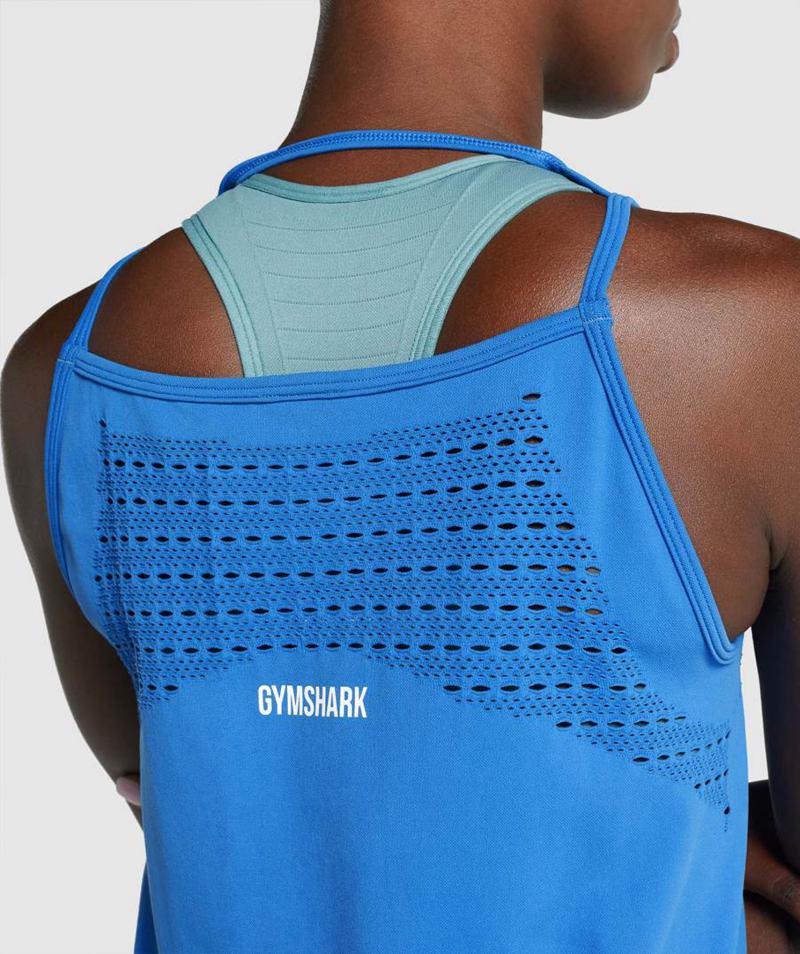 Gymshark Energy Seamless Loose Ujjatlan Póló Női Kék  Hungary |  CIBKL-2497