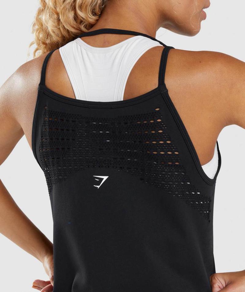 Gymshark Energy Seamless Loose Ujjatlan Póló Női Fekete  Hungary |  ICPLH-4172