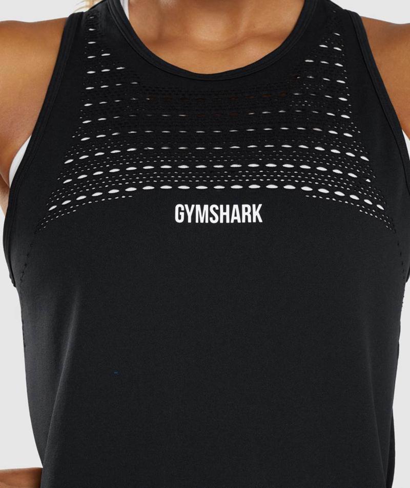 Gymshark Energy Seamless Loose Ujjatlan Póló Női Fekete  Hungary |  ICPLH-4172