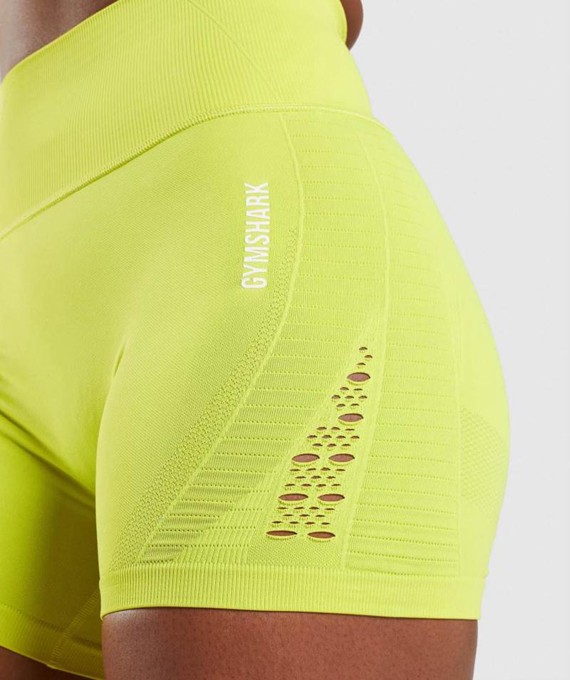 Gymshark Energy Seamless Rövidnadrág Női Sárga  Hungary |  RLIEK-3789