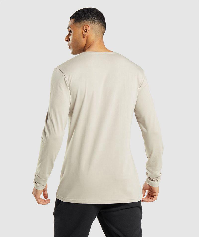 Gymshark Essential Long Sleeve T-Shirts Férfi Szürke  Hungary |  OXWUT-9102