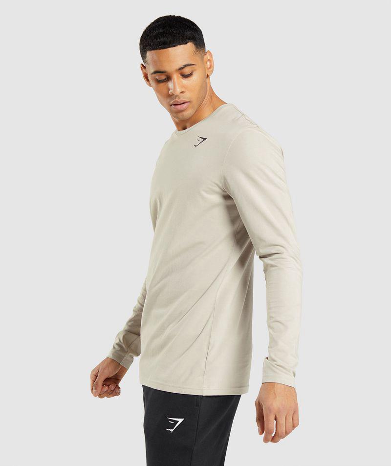 Gymshark Essential Long Sleeve T-Shirts Férfi Szürke  Hungary |  OXWUT-9102