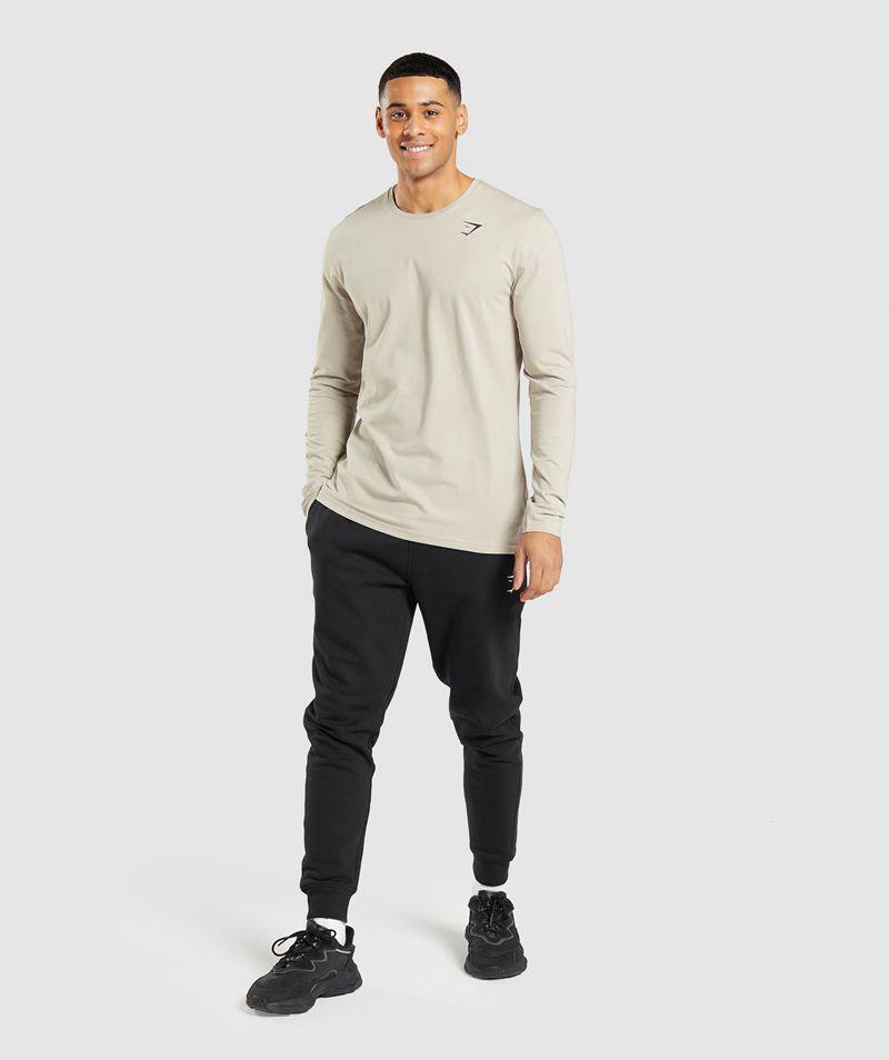 Gymshark Essential Long Sleeve T-Shirts Férfi Szürke  Hungary |  OXWUT-9102