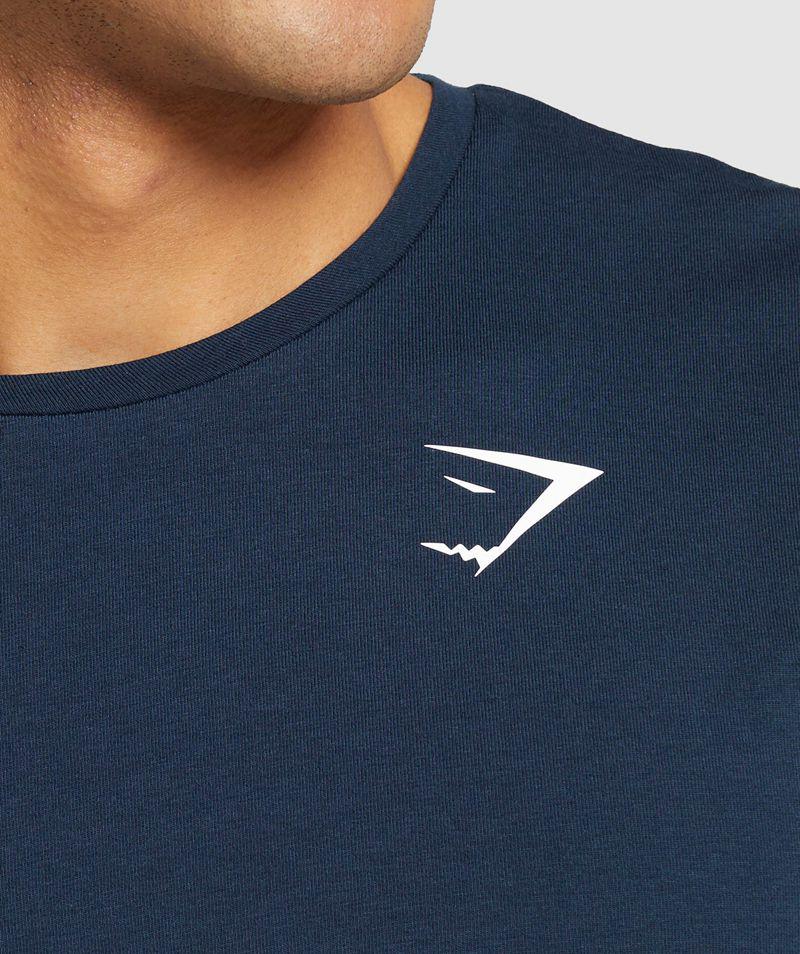 Gymshark Essential Long Sleeve T-Shirts Férfi Sötétkék  Hungary |  SKUJT-0231