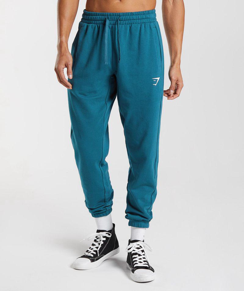 Gymshark Essential Oversized Jogger Nadrág Férfi Kék  Hungary |  CDJOB-1362