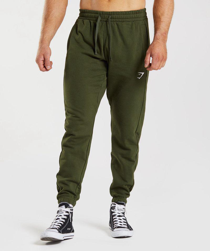 Gymshark Essential Oversized Jogger Nadrág Férfi Olivazöld  Hungary |  GYLQV-2308