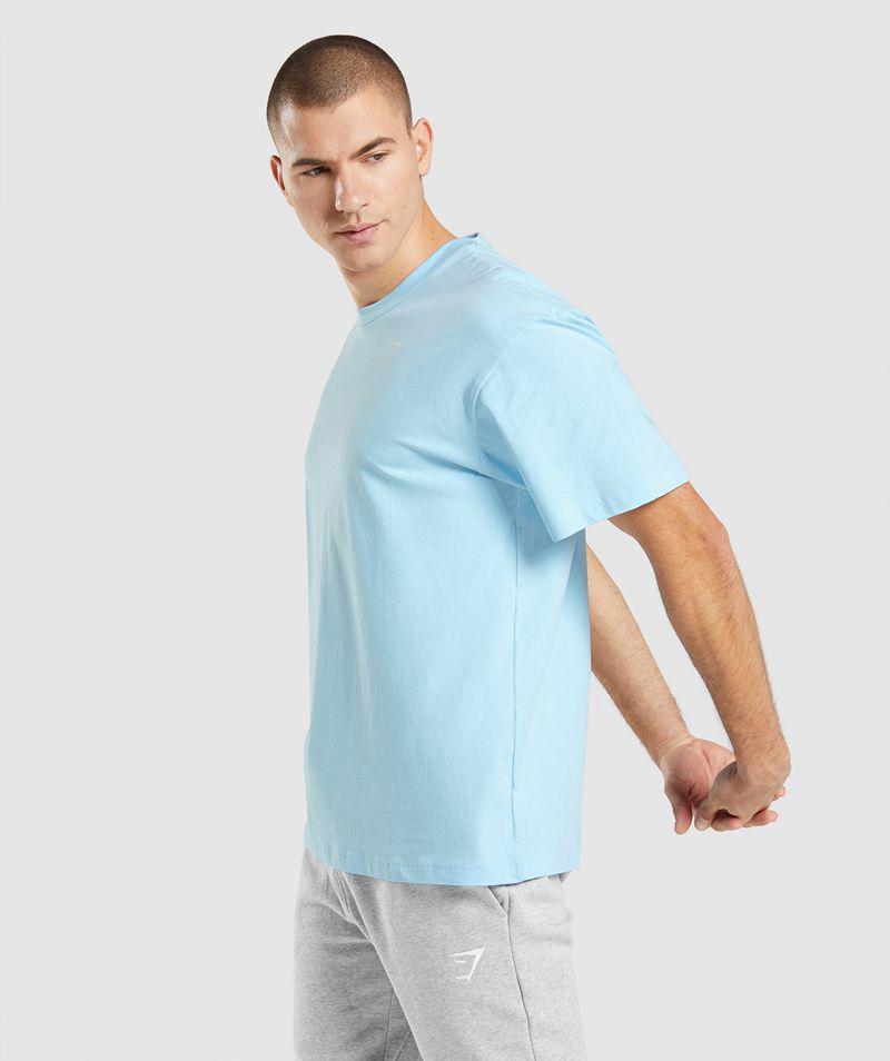 Gymshark Essential Oversized T-Shirts Férfi Kék  Hungary |  DLRFN-0596