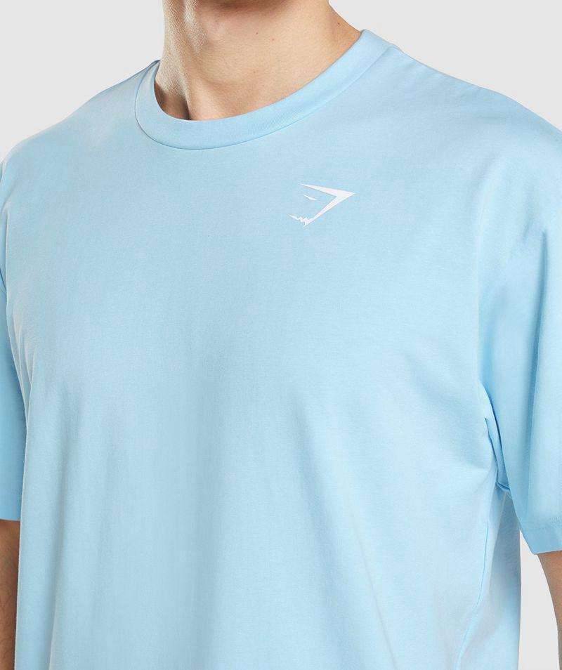 Gymshark Essential Oversized T-Shirts Férfi Kék  Hungary |  DLRFN-0596