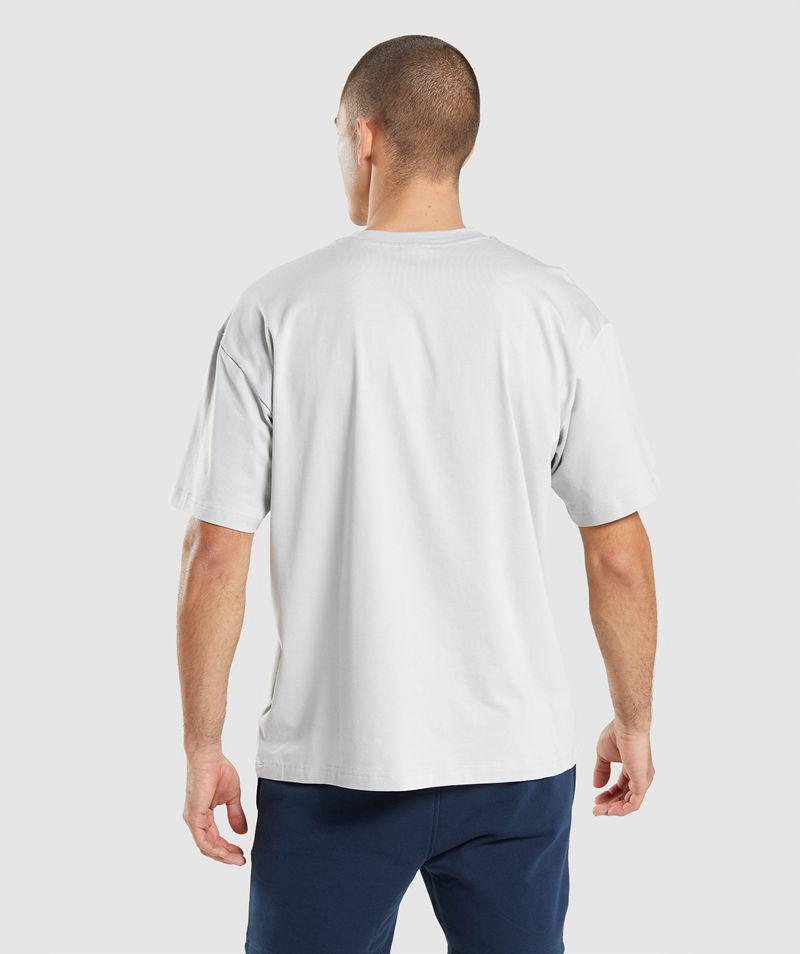 Gymshark Essential Oversized T-Shirts Férfi Világos Szürke  Hungary |  LENYX-0175