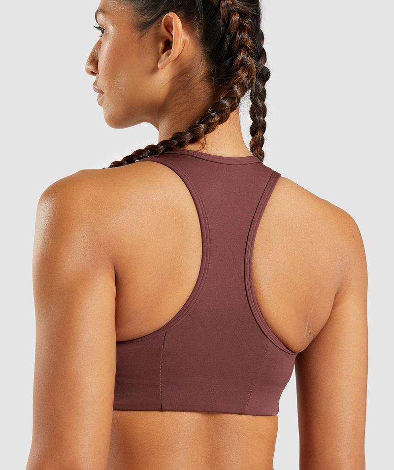 Gymshark Essential Racer Back Sportmelltartó Női Bordó  Hungary |  RFGYH-6407