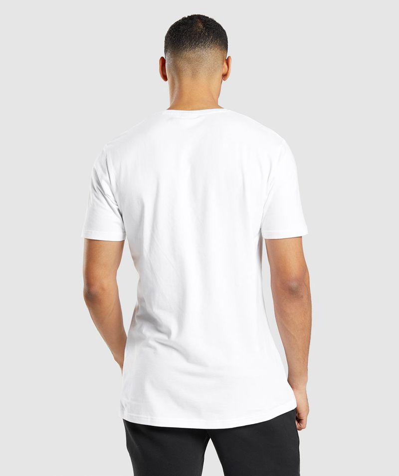 Gymshark Essential T-Shirts Férfi Fehér  Hungary |  JKPMD-3597