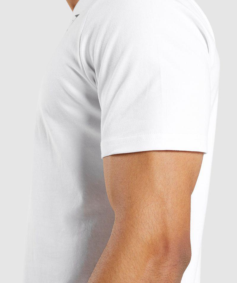 Gymshark Essential T-Shirts Férfi Fehér  Hungary |  JKPMD-3597