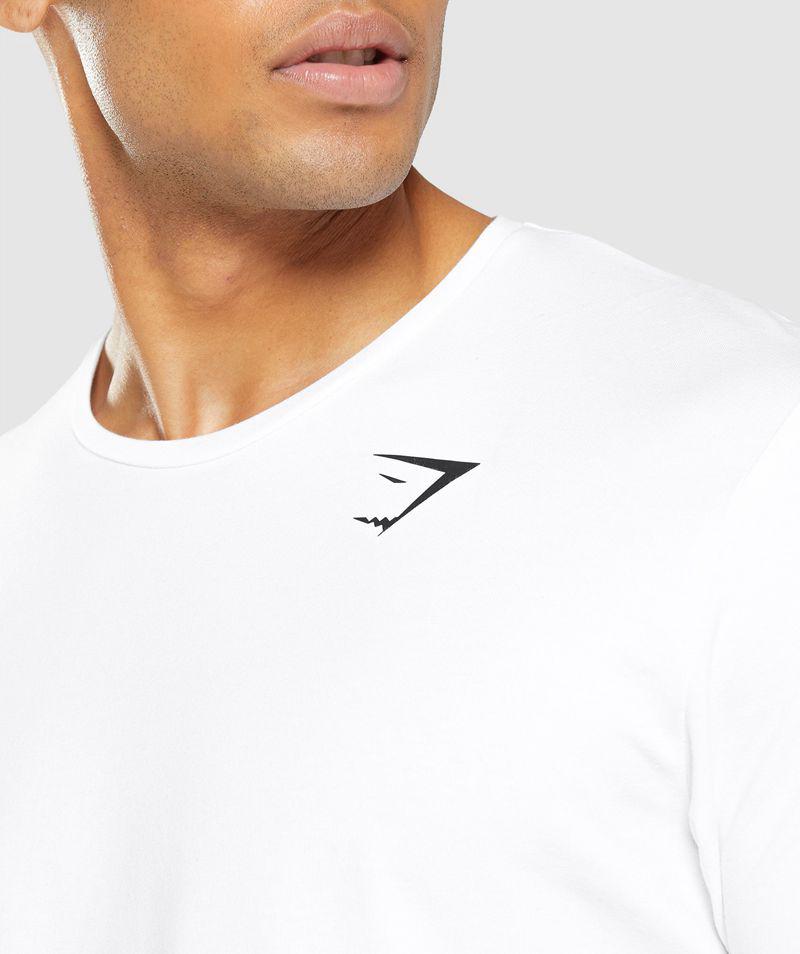 Gymshark Essential T-Shirts Férfi Fehér  Hungary |  JKPMD-3597