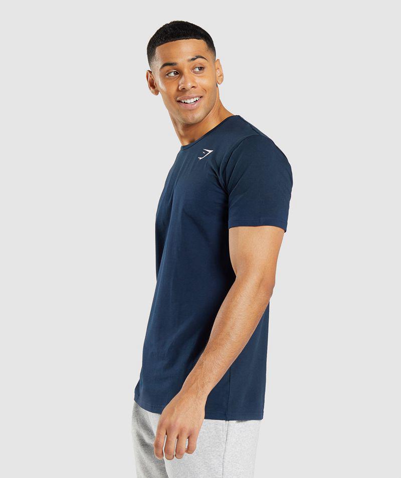 Gymshark Essential T-Shirts Férfi Sötétkék  Hungary |  JVBIA-9184