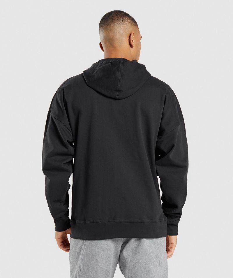 Gymshark Essential Zip Up Kapucnis Pulóver Férfi Fekete  Hungary |  OVTMK-4017