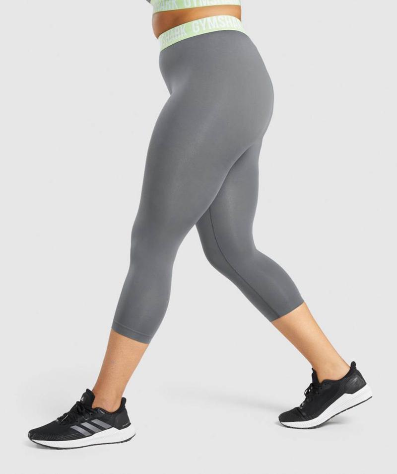 Gymshark Fit Seamless Cropped Leggings Női Szürke Szürke  Hungary |  SNTUE-3684